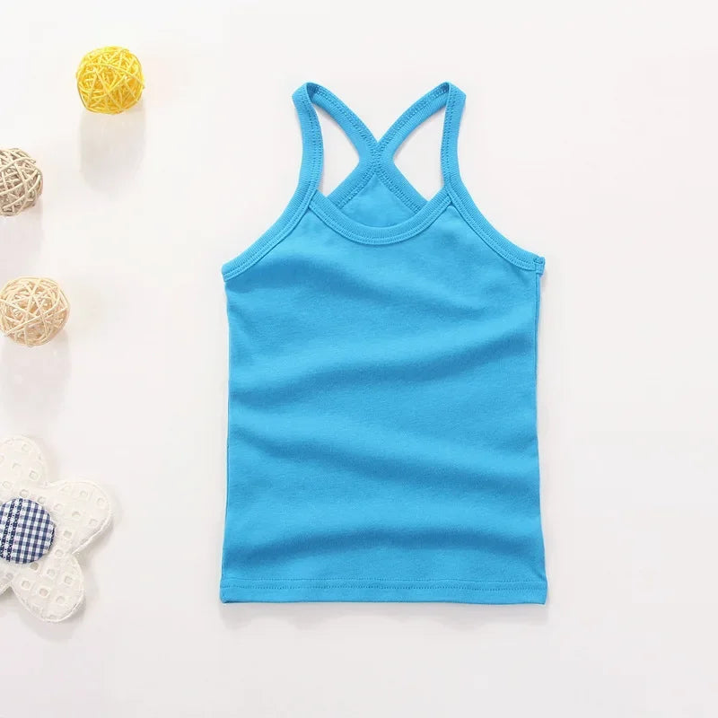 Kids Baby Boys Vests T-shirts Children Summer Vest Top Outfit Kid Boy Girl Solid Tops Clothes Cotton Tees Black Playsuits