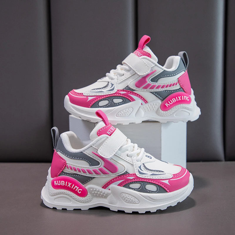 Kids Sneakers Children Casual Shoes 2026 New Trendy PU Leather Sports Shoes for Boy Girls Comfortable Running Shoes Gym Trainers