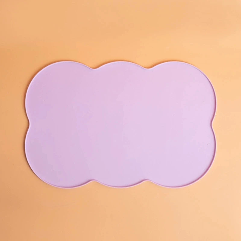 Silicone Pet Feeding Mat, Leak-Proof and Non-Slip Feeding Mat for Dogs and Cats, Oval Bowl Mat