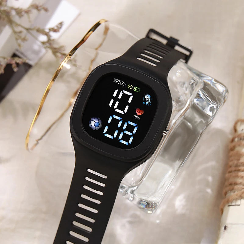LED Sports Watch For Kids - Digital Electronic Watch For Elementary Students, Outdoor Waterproof Activity Timepiece