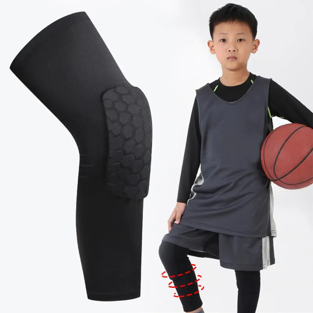 Kids/Youth Sports Honeycomb Compression Knee Pads Guards Protective Gear for Basketball, Football, Volleyball, Cycling