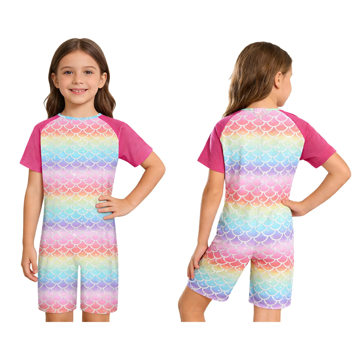 Kids Boys Girls Special Needs Adaptive Clothing Jumpsuit Ideal for Wearing All Day Short Sleeve Print Zipper Anti-Strip Rompers