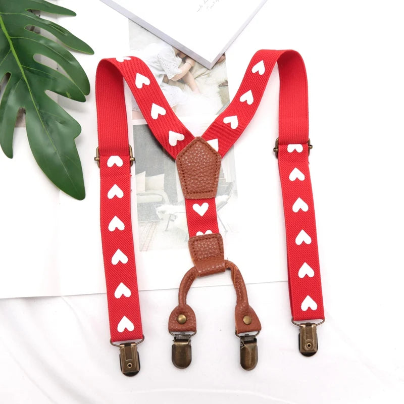 Kids Suspenders leather Clip-on Straps Adjustable Elastic Y-Back Brace Children Boy Girl Braces Baby Wedding Tie Accessories