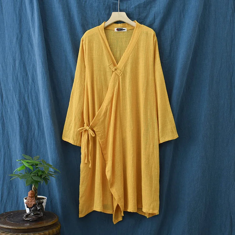 Johnature 2025 New Women's Coat Autumn Summer Cotton Linen Vintage Soft Full Sleeve Women's Lacing Plus Solid Coat