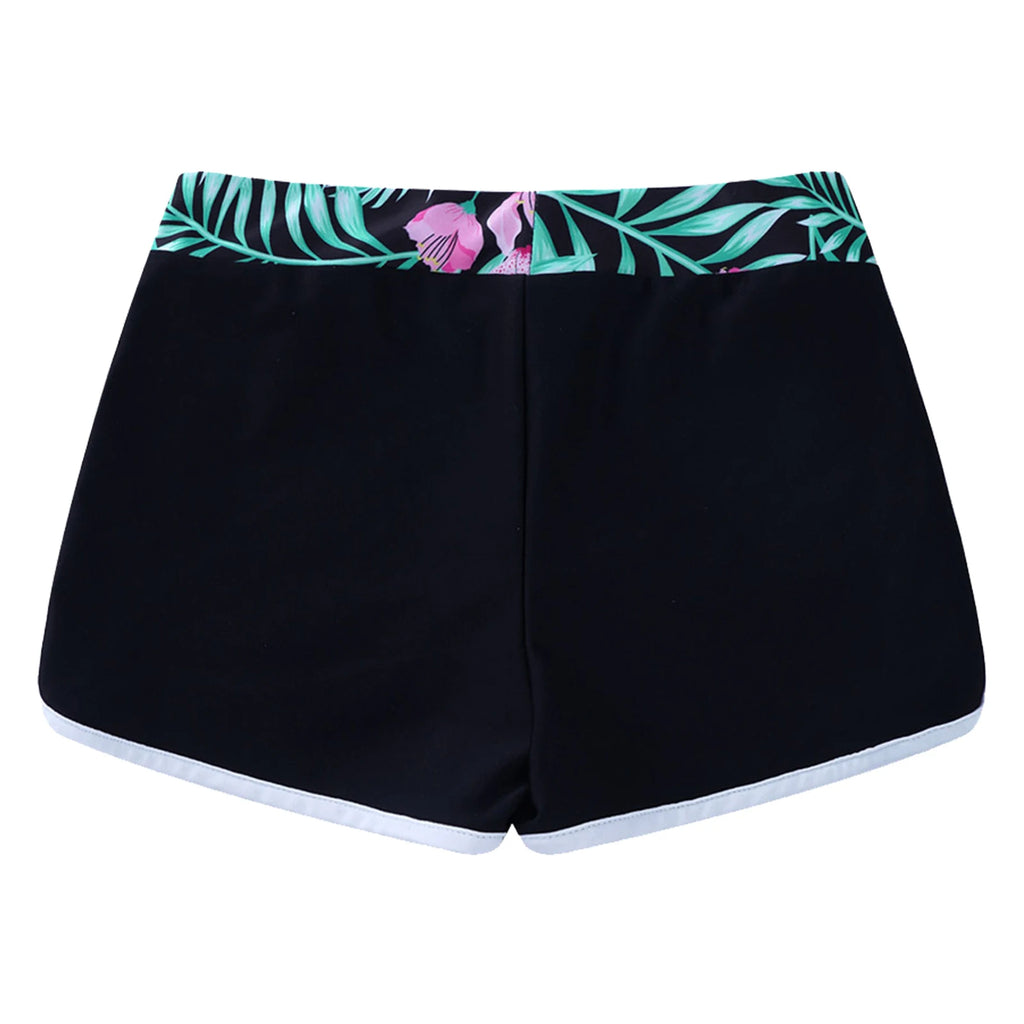 Kids Girls Swim Shorts Printed Swimwear Summer Fashion Shorts Pants Children's Beach Pool Swimming Rash Guard Bathing Suit