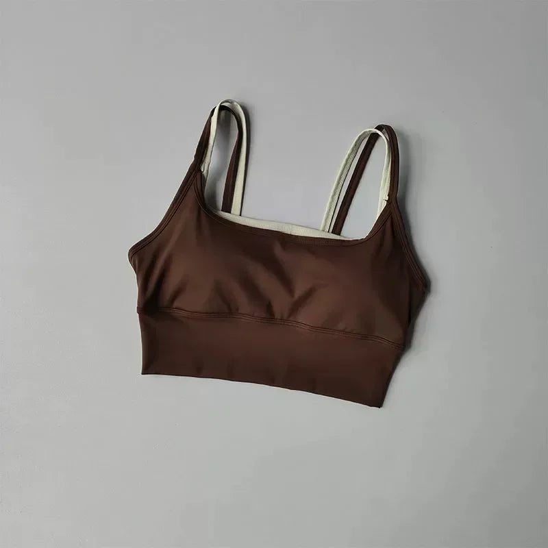Sports Underwear Bras Top Women's Shockproof Running Gathering Fitness and Breasts Wearing Yoga Quick-drying Suspender Vests