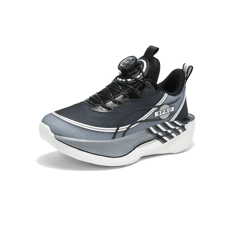 Kids Boys Rotary Buckle Running Shoes, Breathable Mesh, Shock-absorbing Thick Sole, Ideal for Sports & School Activities