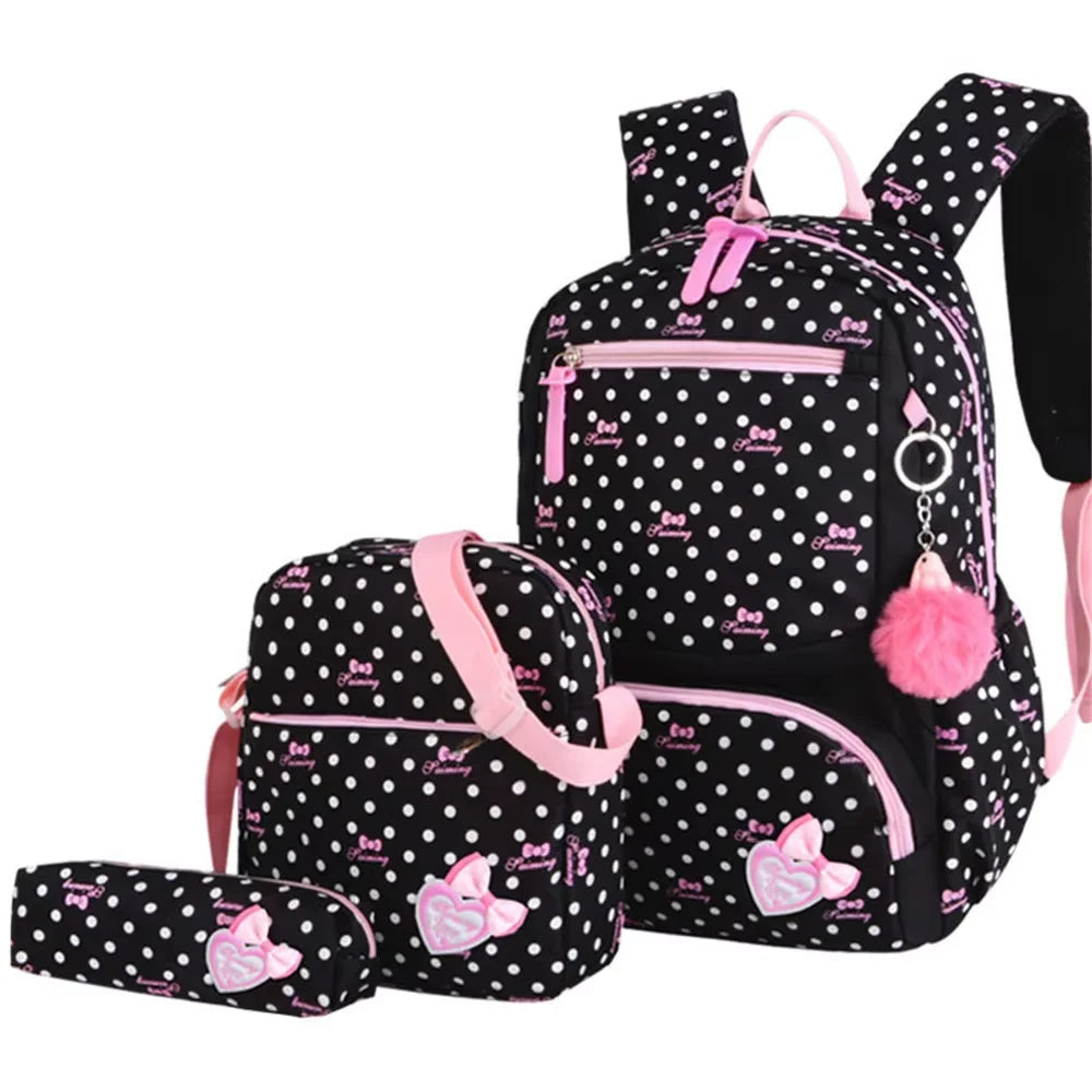 Bunnyfly 3pcs/Set Kids School Bag Backpack Set Fashion Lovely Children's Backpack for Girls Student Mochila Sac
