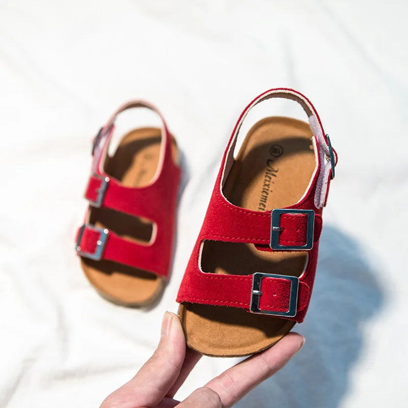 kid's Summer Boys And Girls Leather Sandals For Children Beach Shoes Kids Sports Soft Non-slip Casual Toddler Sandals 2-12 Years