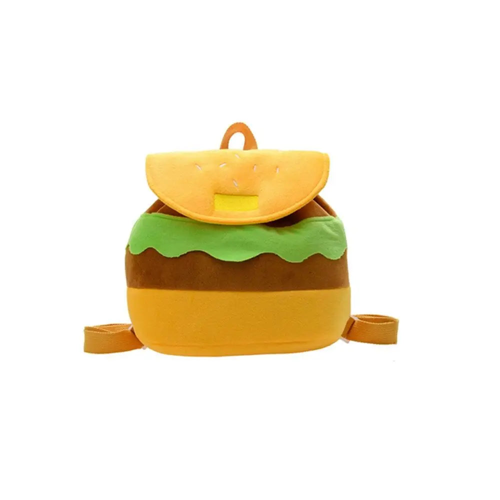 Storage Bags Girls Shoulder Bags  Coin Purse Kindergarten School Bag Cartoon Burger Bag  Pack Hamburger  Backpack