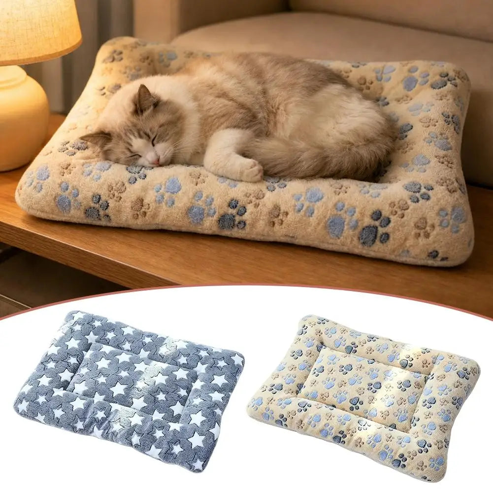 Soft Pet Mat Warm Flannel Cat Sleeping Cushion Thickened Comfortable Sofa Mat For Small Puppy Kitten Indoor Blanket Four Season