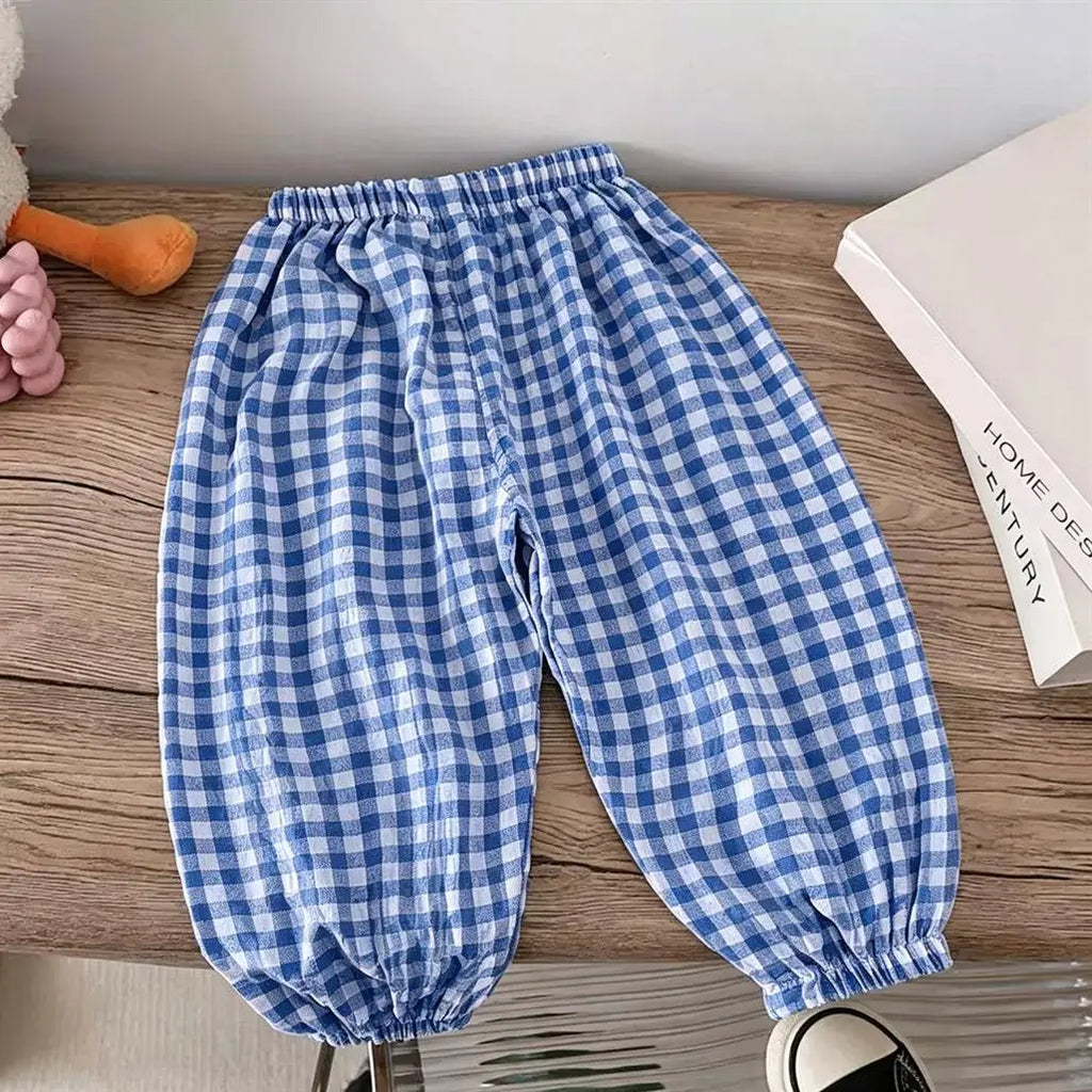 Pink Black Red Pants Outer Wear Kids Thin Loose Casual Trousers 1-6Years Old Child Solid Color Mosquito Pants Spring Summer