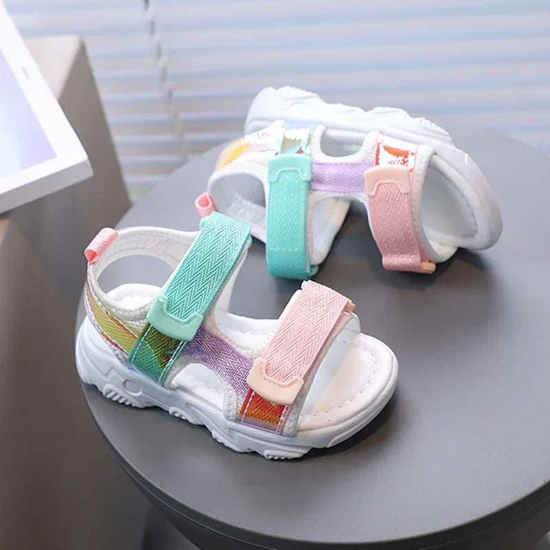 Children's Soft and Comfy Sandals with Non-Skid Soles Kids Colorfull Sandals for Baby Girls (2-6 years)
