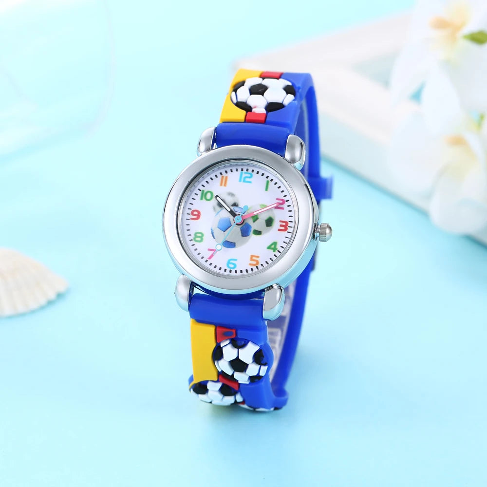 Lovely Creative Cartoon Corlorful Kids Watch Gift For Boys Girls Sell Like Hot Cakes Cute Football Children's Wristwatch