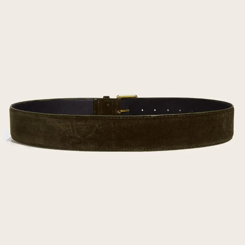 Women Fashion Luxury Design Suede Leather Wide Belt Trendy Casual Business Waist Strap Versatile Trouser Dress Belts Gifts