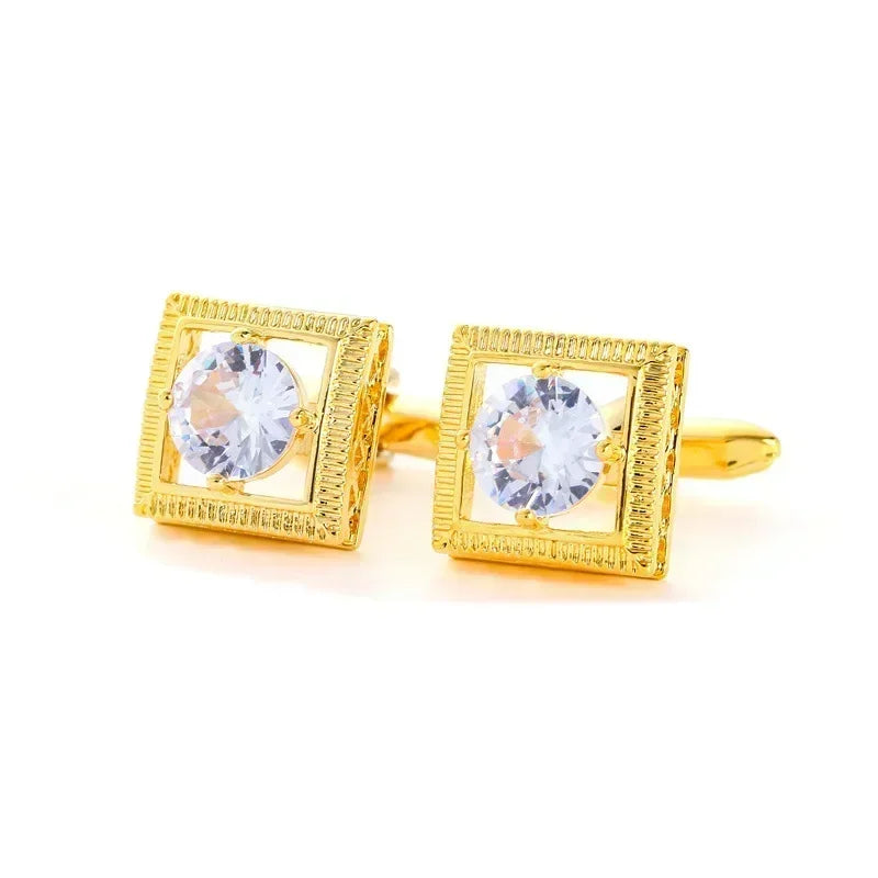 Zircon Cufflinks for Men High-end Crystal French Shirts Accessories Business Banquets Wedding Cuff Links Men's Jewelry Gifts