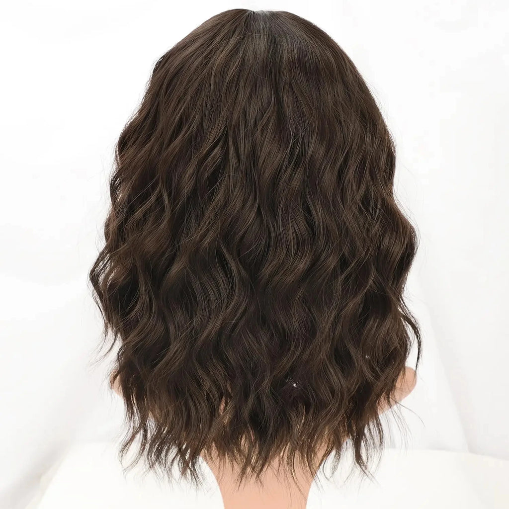Synthetic Curls with Bangs – Versatile Daily Hairstyle for Women, Easy Wear Wig
