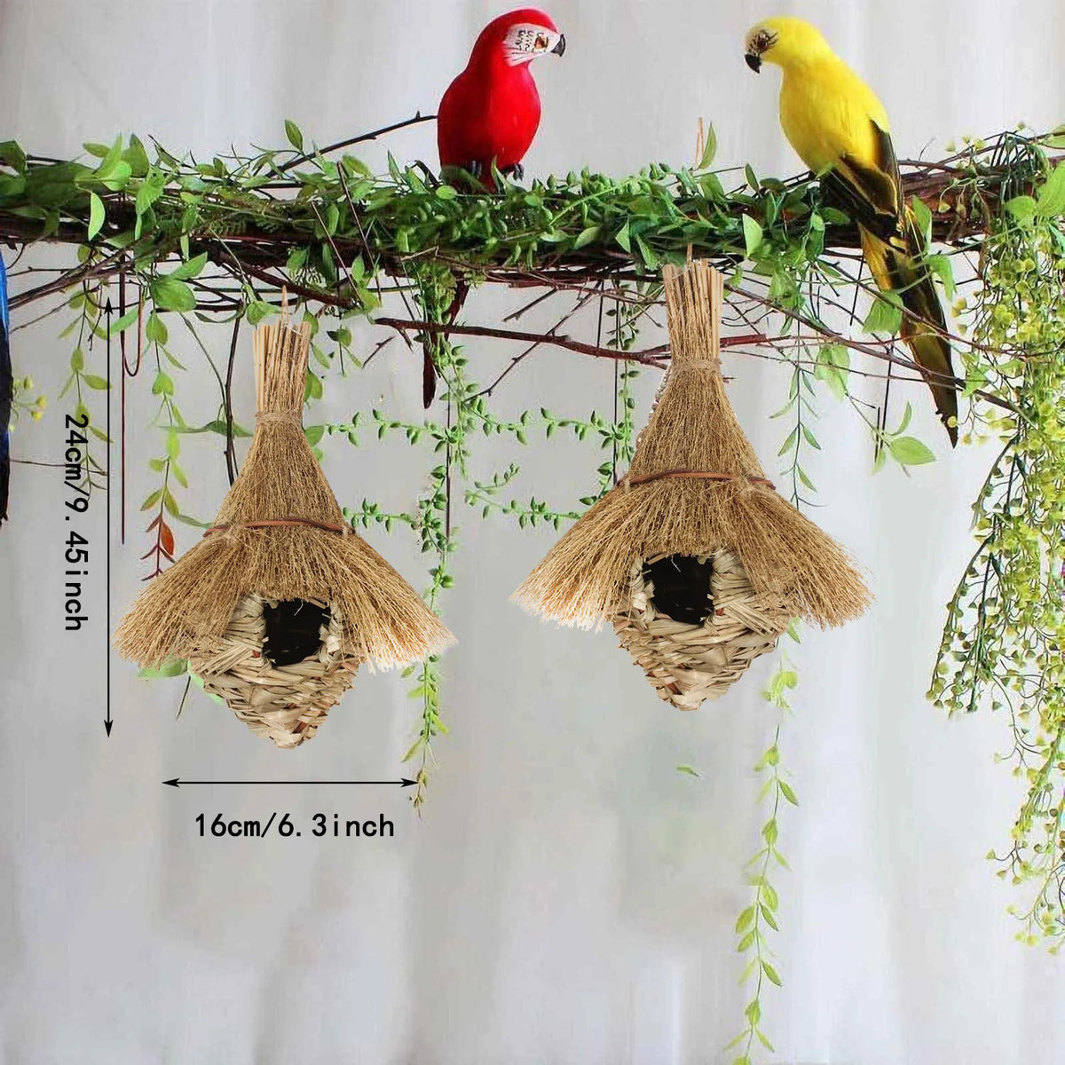 Pet Hanging bed Birds Nest Outdoor Hand-weaved Decorative Bird House Bird Cage Shelter For Garden Decoration Pet Bedroom