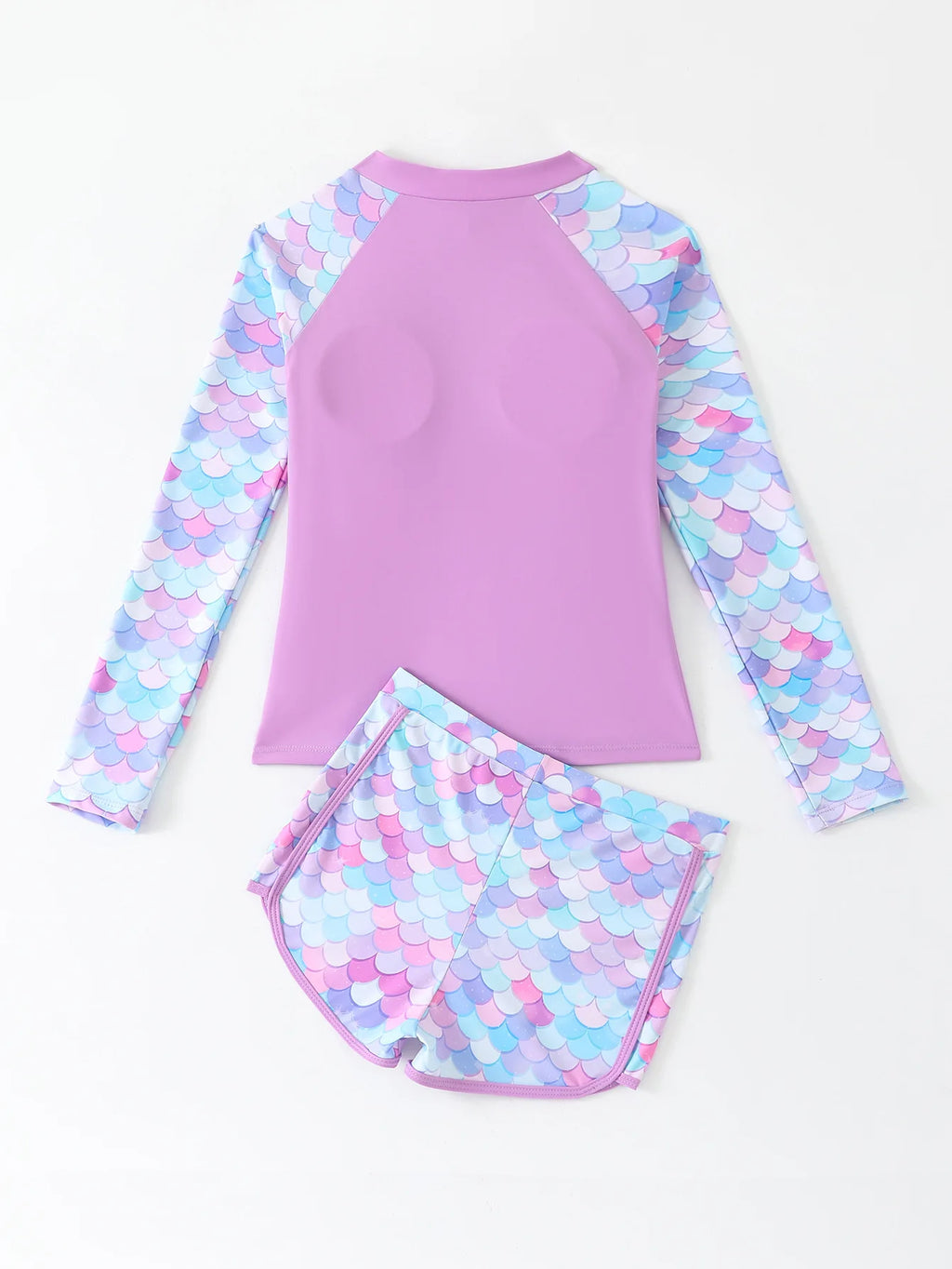 Girls Swimsuit 2025 Pink Long Sleeve Rash Guard Shirts Children Swimwear Summer Kids Beach Wear Shorts Quick-Dry Bathing Suit