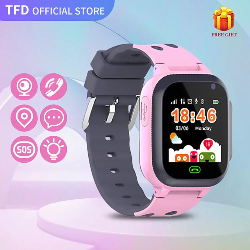 2025 Kids Smart Watch Waterproof SOS Antil-Lost Phone Watch SIM Card Location Tracker Child Smartwatch Kids Gift For IOS Android