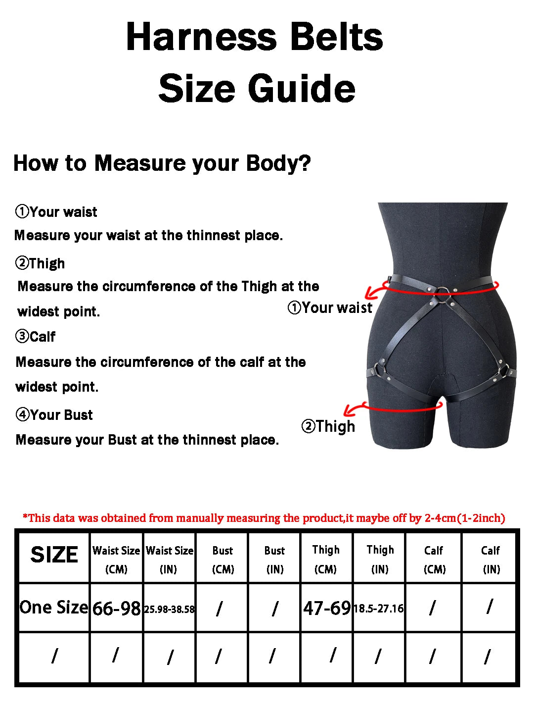 Women Fashion Belt Female Street Style PU Leg Harness Belt Thigh Garter Gothic Casual Body Decoration Belts Clothing Accessories