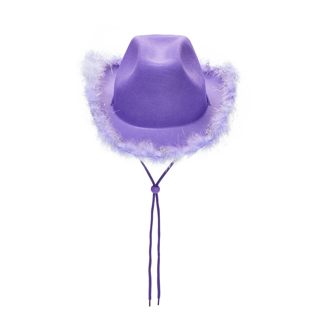 Women'S Western Cowboy Hat  Adult Solid Color Fur Trimmed Wide Brimmed Hat  Yuppie Gentleman Style Date Party Women'S Hat