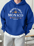 Monte-Carlo Monaco Printing Men Fashion Hoody Basics Comfortable Sweatshirts Casual Fleece Tops Oversized Street Sportswears