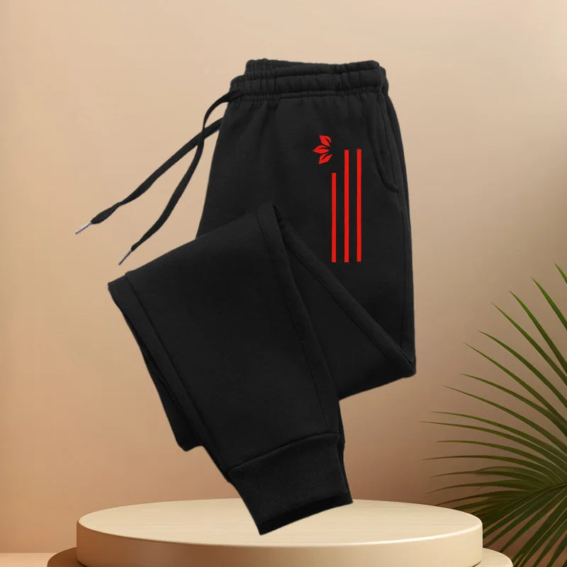 Men's classic sports pants, jogging pants, fashionable sports sweatpants, featuring "pattern printing, waist drawstring