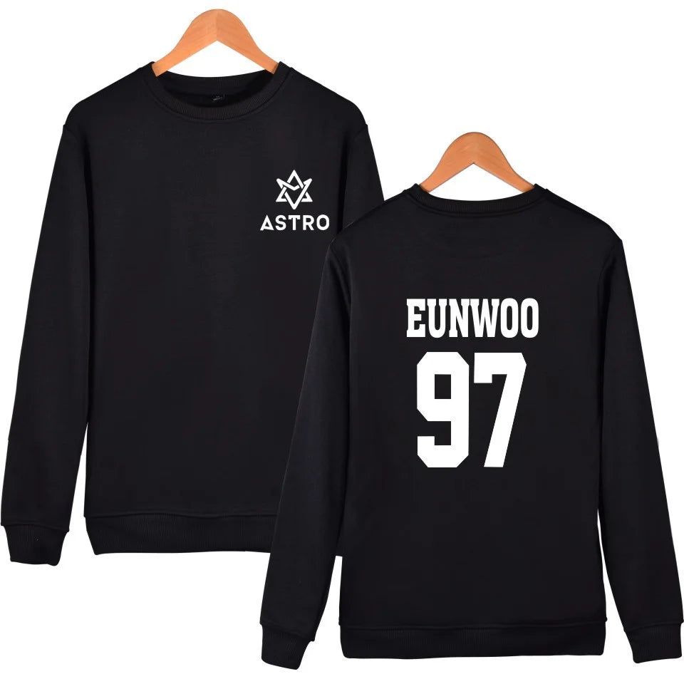 Kpop ASTRO STAR Group Printed Hoodies Moletom Harajuku Sweatshirt Casual Zipper Hoodie Streetwear Jacket Men/Women Clothing
