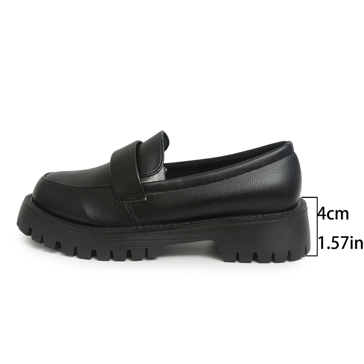 Women Thick Sole Loafers Ladies Shoes Slip on Flats Round Toe Platform Footwear Ladies All‑Season Fashion Female Shoes Women's