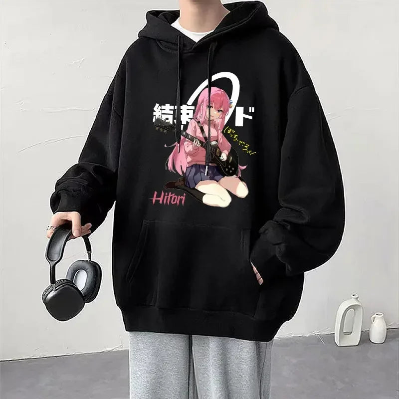 Anime Cos BOCCHI THE ROCK! Hoodie Kessoku Band Logo Couples Hoodies Goto Hitori Ijichi Nijika Cospaly Oversized Long Sleeve Male