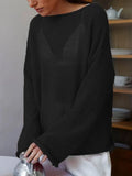 Women's Knitted Sweater Casual Fashion Hollow Jumper Sueter Mujer Summer Autumn Elegant Loose Pullover
