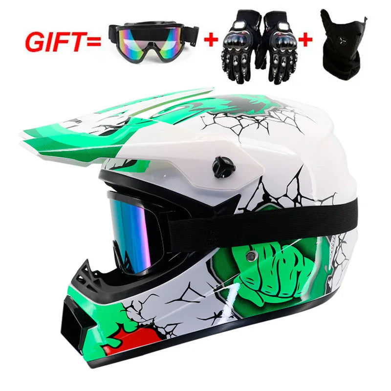 Need Kids Gear? Youth Motorcycle Helmet Off-Road Dirt Bike ATV DH Cross Go-kart Capacete DOT