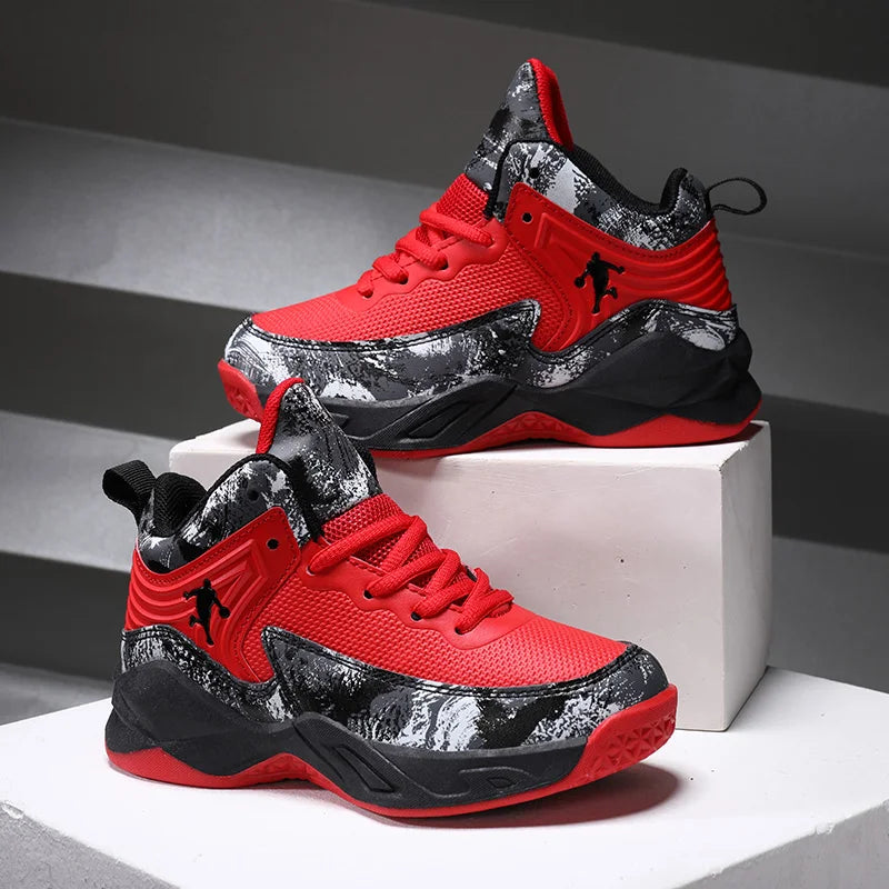 New Kids Brand Basketball Shoes Breathable Comforthable Children Sport Shoes Outdoor Boys Basketball Sneakers Girls Gym Shoes