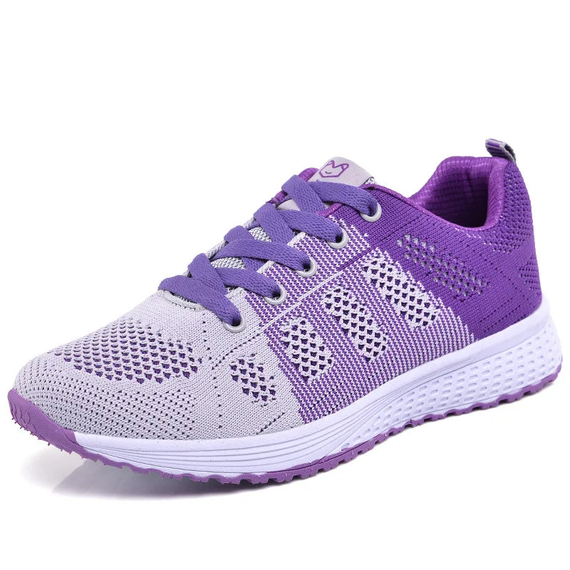 Women Casual Shoes Fashion Breathable Walking Mesh Flat Shoes Sneakers Women Running Gym Vulcanized Shoes White Female Footwear