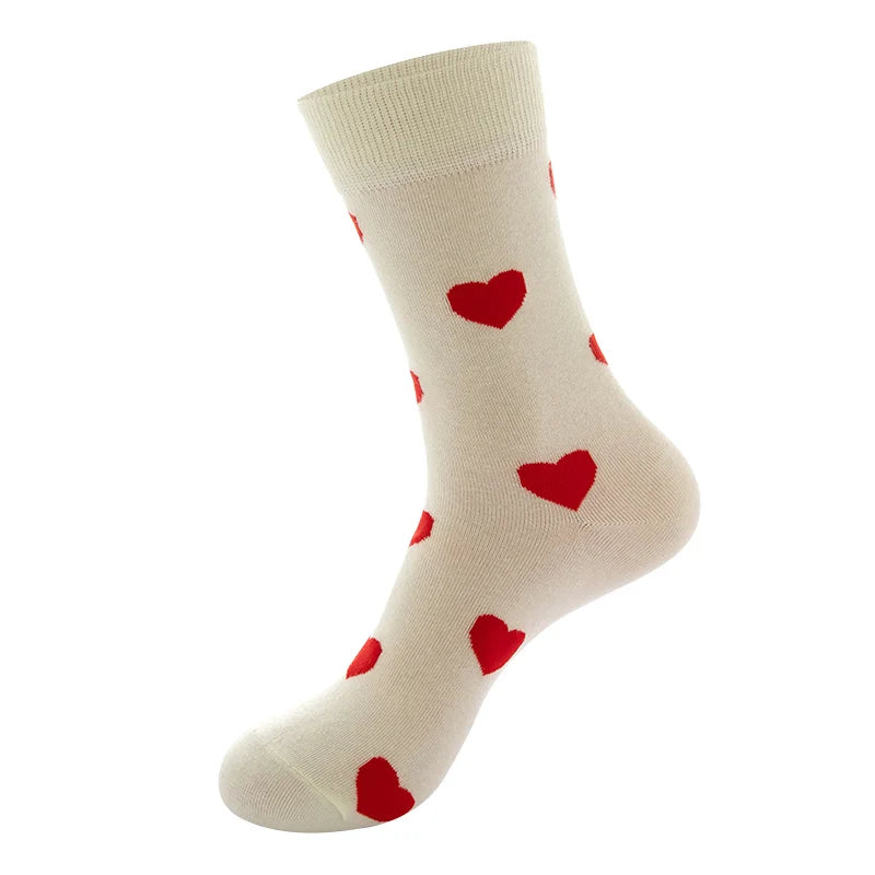 Funny Socks Men Women Casual Cartoon Beer Hamburger Egg Sausage Ice Cream Avocado Heart Sokken Unisex Novelty Skateboard Meias