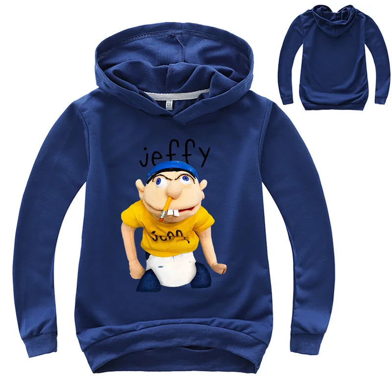 2-16Y Newest Funny JEFFY Youth Kids Cartoon Hoodies Fall/winter Boys Hoody Fashion Outwear Girls Sweatshirt Children Casual Coat