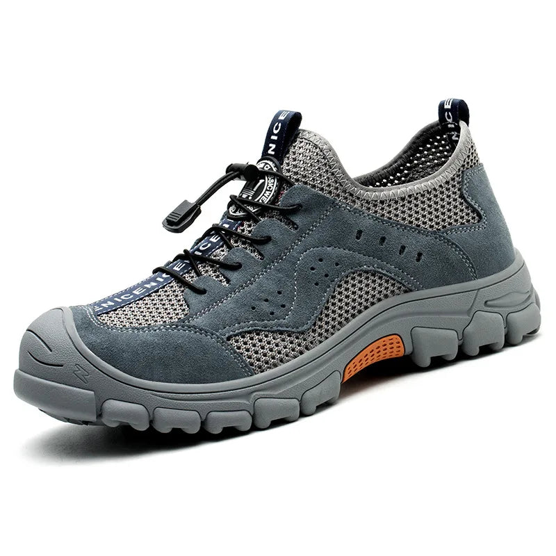 Men's Safety Shoes Summer Anti Smashing Anti Puncture Work Boots Wear Resistant Indestructible Non Slip Steel Toe Shoes for Men