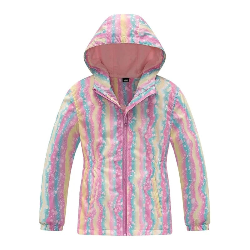 Boys Girls Jackets Lightweight Waterproof Hooded Raincoats Windbreakers for Kids Children's Softshell Coat Outdoor Sports Jacket