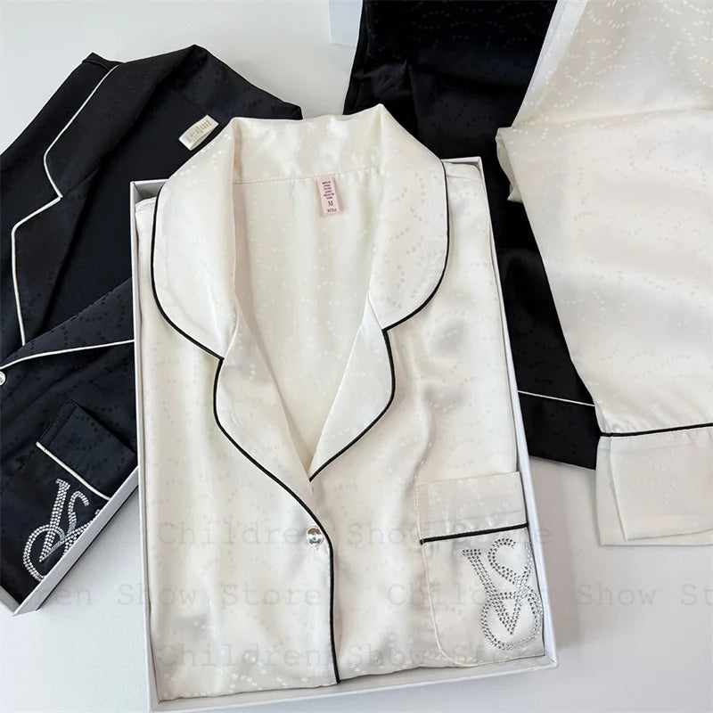 Short Sleeve Pajamas Sets Women Jacquard Loungewear Men Couple Summer New Homewear Loose Pijama Mujer Luxury 2 Pieces Lingerie
