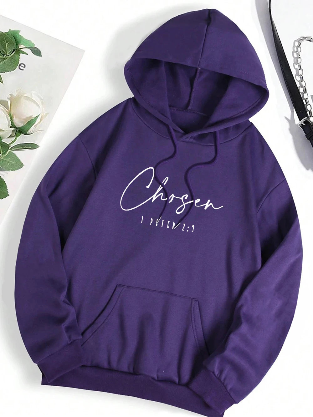 Chosen I Peter Letter Graphic Print Hoody Men Women New Fashion Hoodie Fleece Hip Hop Clothing Harajuku Fashion Hoodies Couple