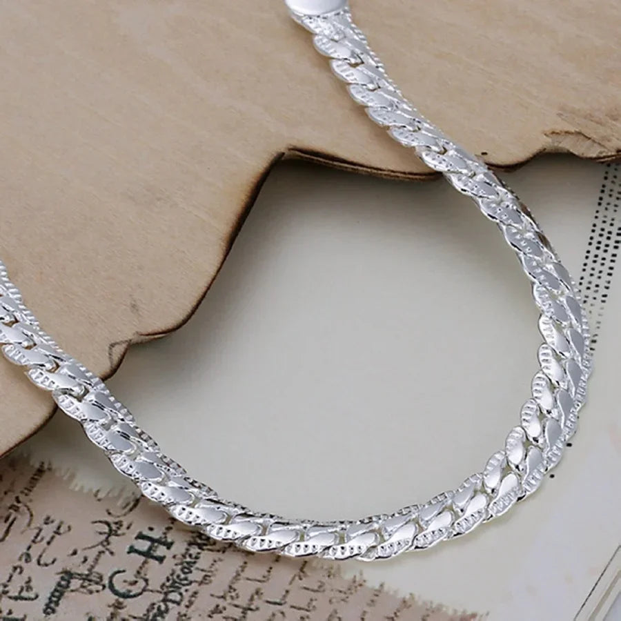Fashion Gold Or 925 Sterling Silver 5mm Men Jewelry Charm Women Lady Chain Bracelets Wedding Party Gifts