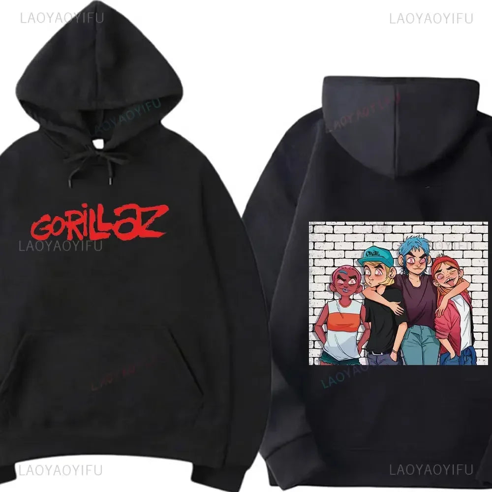 Funny Music Band Gorillaz Demon Days Hoodie Boy Crazy Hoodied Round Collar Long Sleeve T Shirts Clothing Casual Graphic Hoody