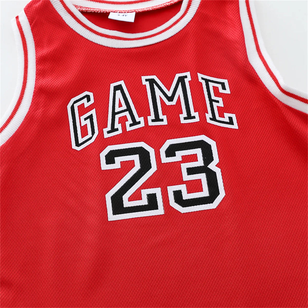 Children's Summer Basketball Suit Vest And Shorts Two-Piece Set Comfortable Lightweight Clothing for Kids