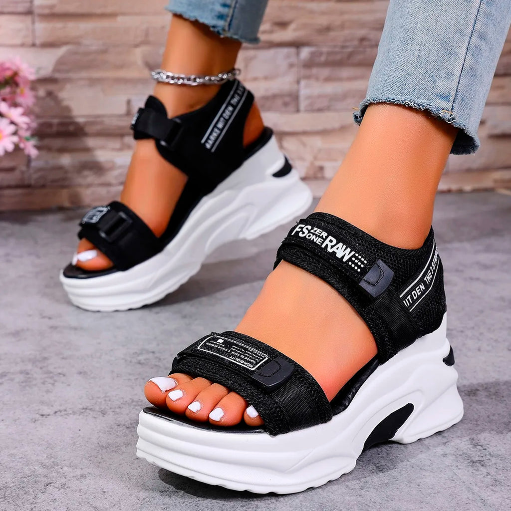 Women Platform Wedge Sandals Summer Fashion New Comfortable Shoes for Women Light Casual Velcro Beach Sandals Zapatos De Mujer