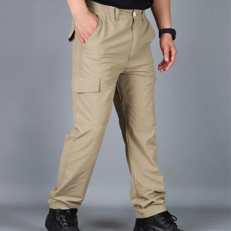 Summer Military Tactical Pants Quick Drying Cargo Men Waterproof Casual Wear resistant Multi-pocket Outdoor Hiking Trousers