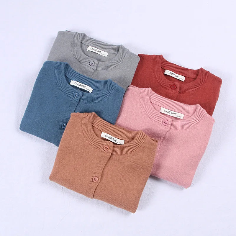 Girls Cardigan Baby Children Knitted Cardigan Sweater Boys Girls Candy Color Clothing Kids Spring Autumn Outer Wear
