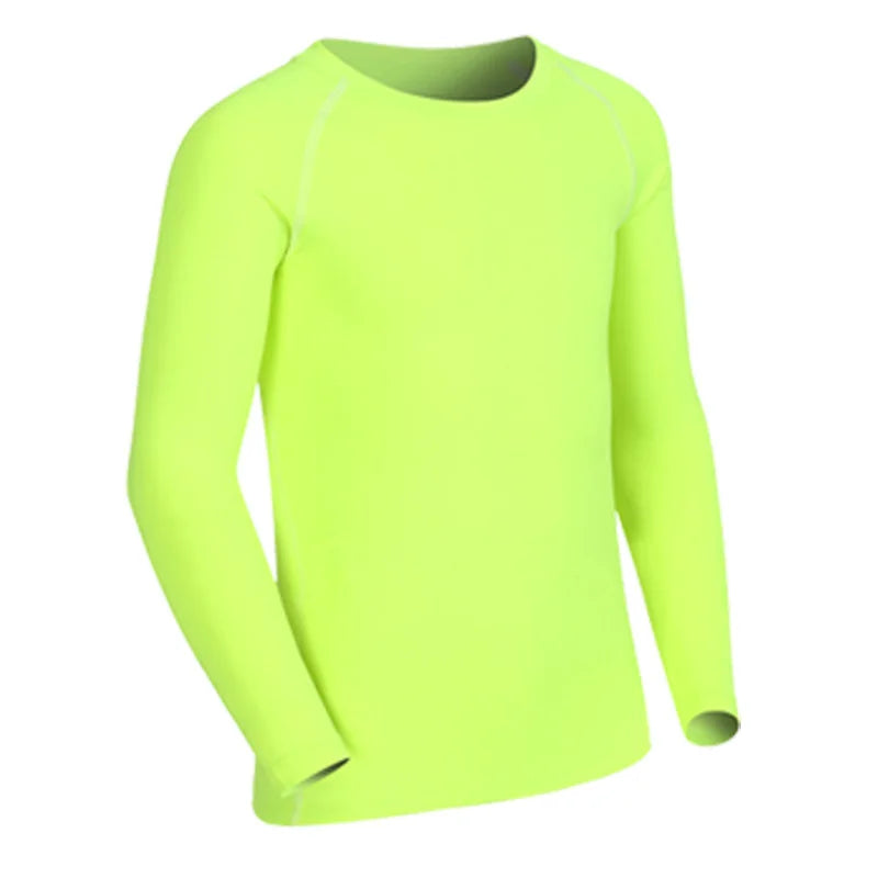 Kids Children Boy Girl Sport Running Long T Shirt Fitness Basketball Football Gym Sportswear Soccer Hiking Undershirt Jerseys 28