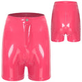 Womens PU Leather Latex Shorts High Waist Mini Shorts Shiny Hot Pants Holiday Party Rave Clothings Festival Bar Club Wear