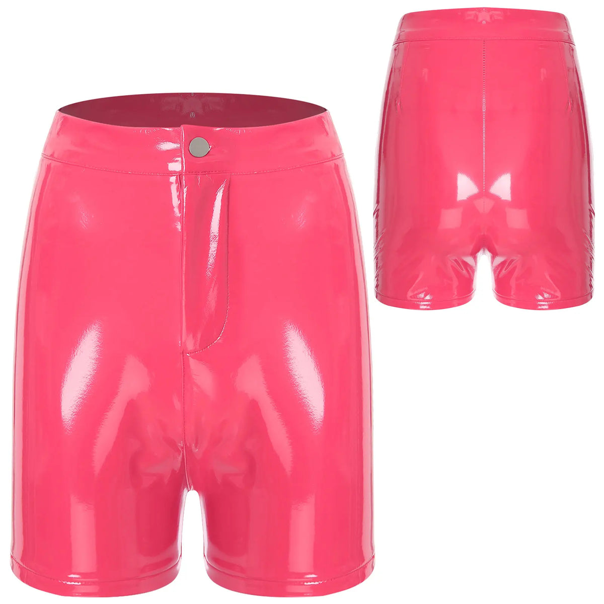 Womens PU Leather Latex Shorts High Waist Mini Shorts Shiny Hot Pants Holiday Party Rave Clothings Festival Bar Club Wear